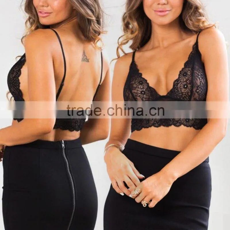 Summer Hot Sexy Women's Bra Straps Lace Push Up Hollow Black White