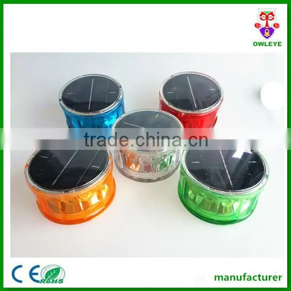 solar yellow led beacon light strobe lamp with magneic base for car accessory