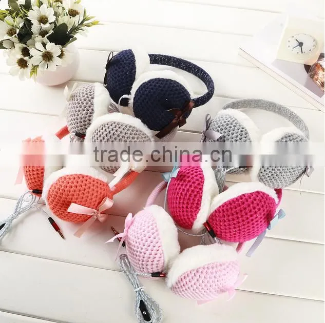Bowknot Music Earphone Warm Fashion Earmuffs
