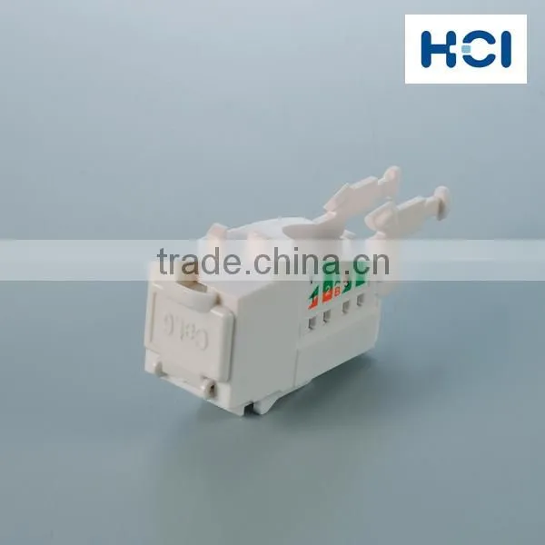 Network Solution Category 6A 90Degree UTP RJ45 Modular Keystone Jack With Dust Door