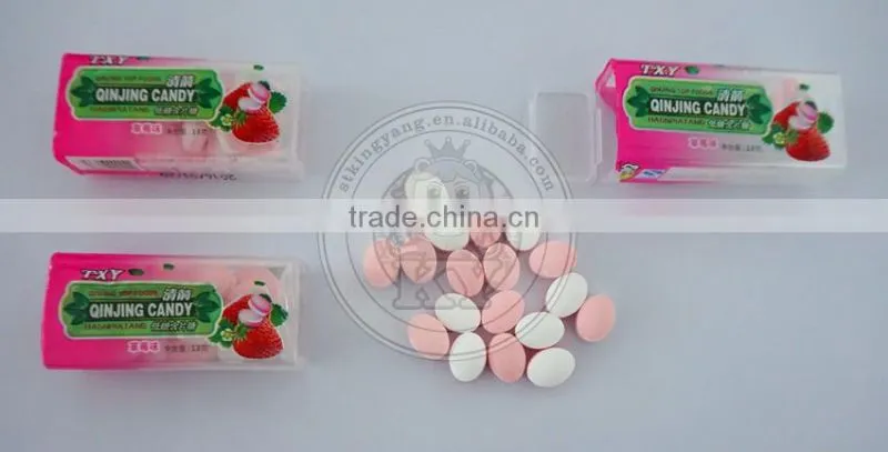 Cool pressed sugar candy with mint