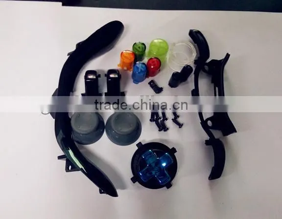 For Xbox 360 Slim Controller Chrome Shell with Black Inserts and Buttons