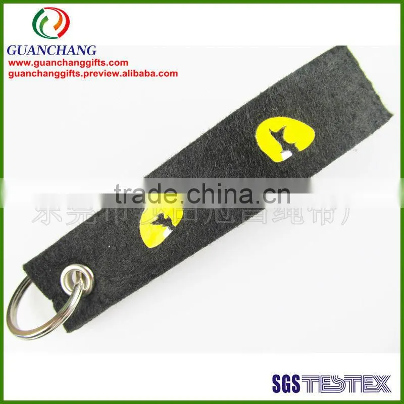 custom paded polyester keychain