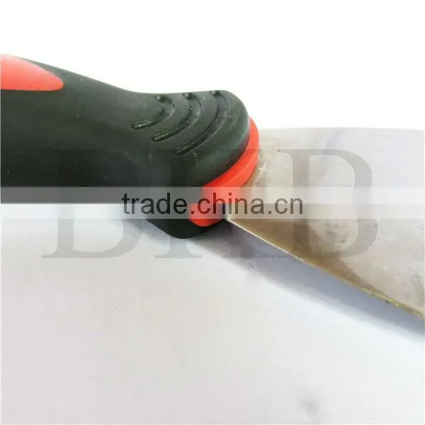 3 inch stainless steel putty knife with soft double color rubber handle