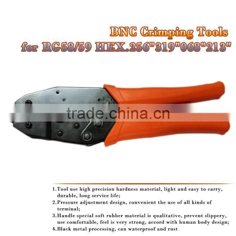 stock hot sell BNC hand Crimping Tools for RG58/59 cable wire plier HEX.256"319"068"213"