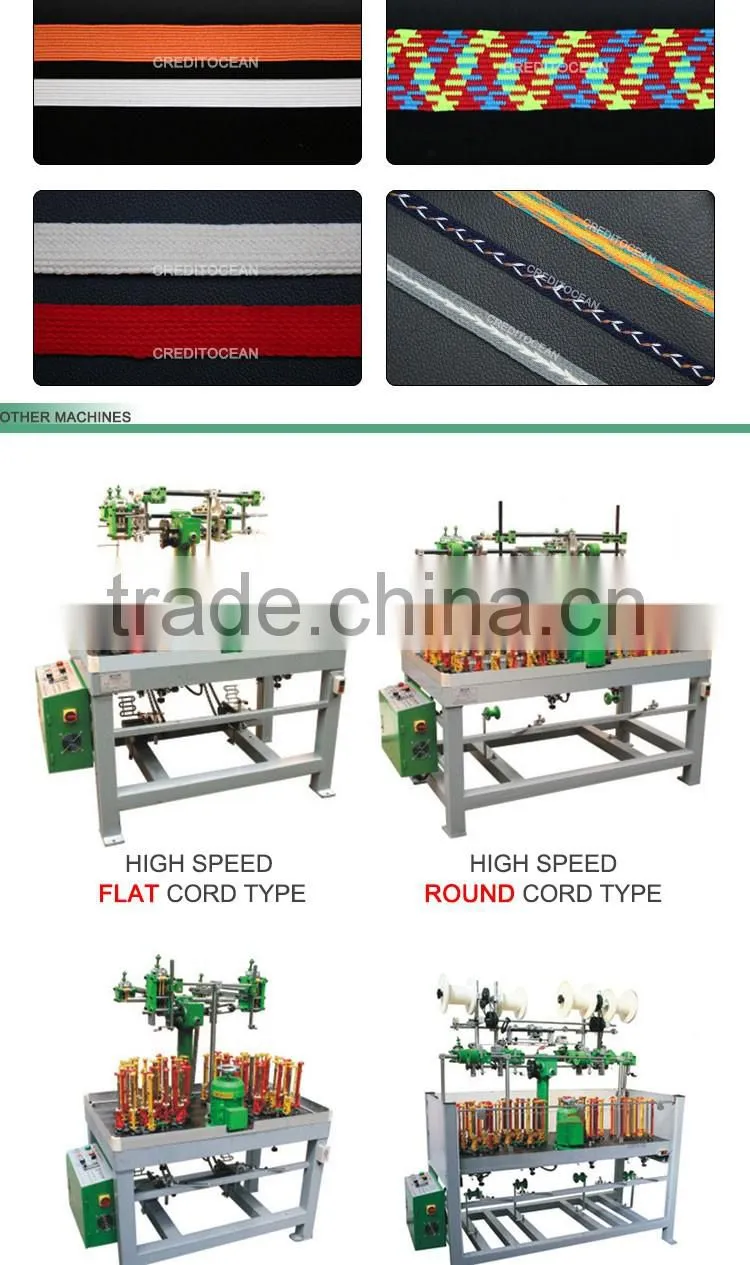 High speed flat cord braiding machine
