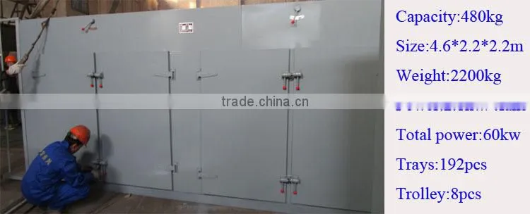 Double doors hot air circulation peanut dryer machine including 48trays