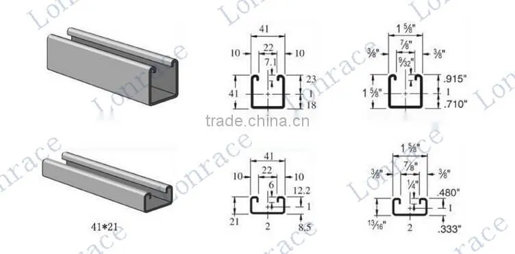 high strength galvanized steel c channel