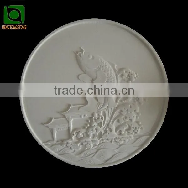 Carved Stone Fish Relief Carving