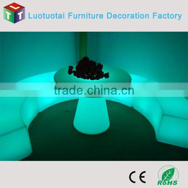 Illuminated rechargeable plastic led tea/coffee table