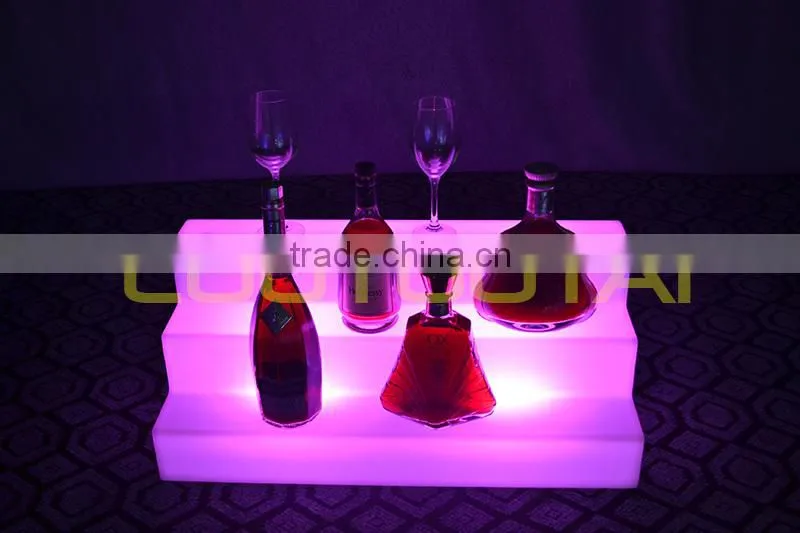 Unbroken high quality PE LED light up wine Holder/strong plastic wine display/bar furniture LTT-SF05A
