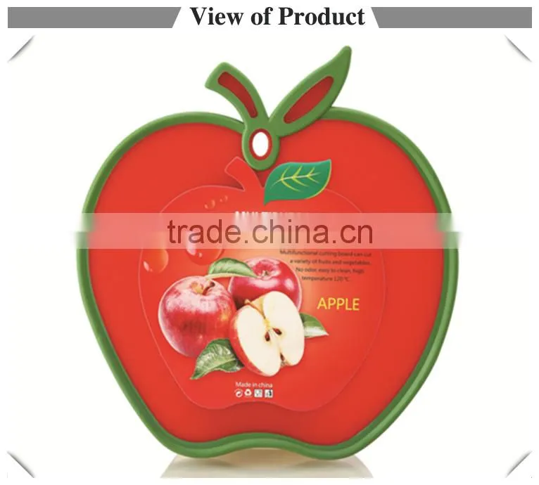 Wholesale food grade apple shape multi function plastic chopping board with cheap price for daily life