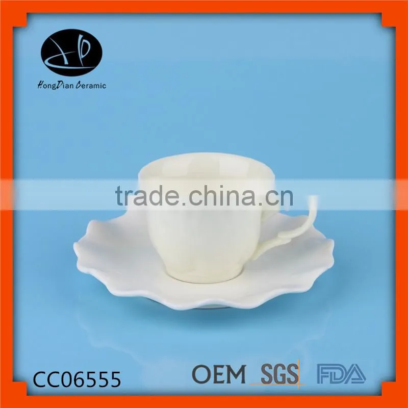 coffee cups with saucer ,Good qulity white ceramic tea cup and saucer wholesale