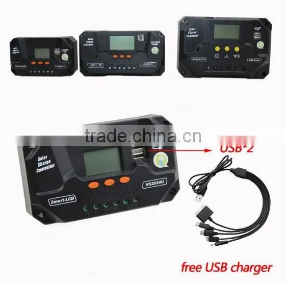 Solar Charge Controller 40A LCD Dual USB Smart Solar Charge Controller High Quality Solar Panel Power Energy System Controller