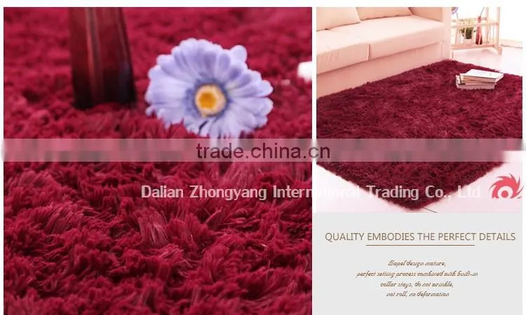 OEM rugs for living room polyester shaggy red flooring carpet
