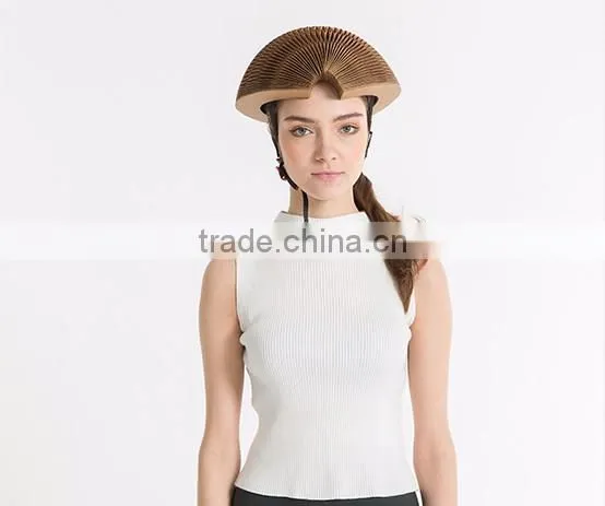 cheap rain resistant Kraft flexible paper Folding helmet