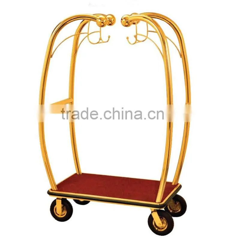 High quality stainless steel hotel luggage cart BY-385