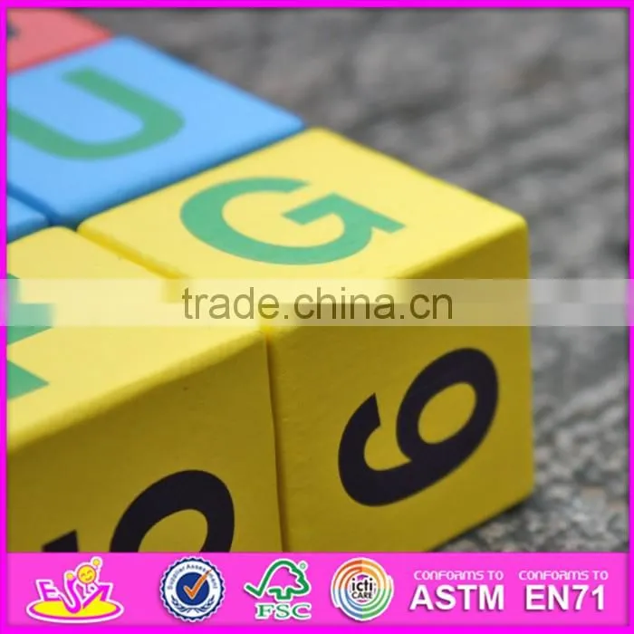 2016 New design educational letters wooden blocks for toddlers W14B071