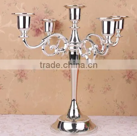 Silver plated metal candle holders candlestick for wedding decoration candelabra Valentine's Day Gift