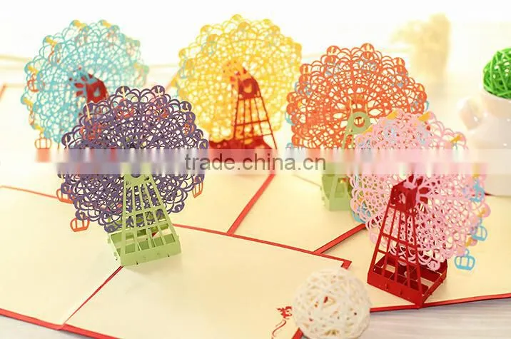 Creative 3D Ferris Wheel Cards New Design Greeting Card Holiday Greeting Card