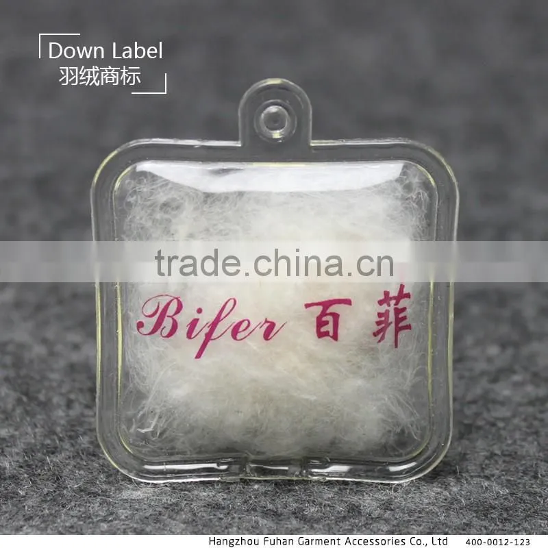 Clear Custom down tag with logo