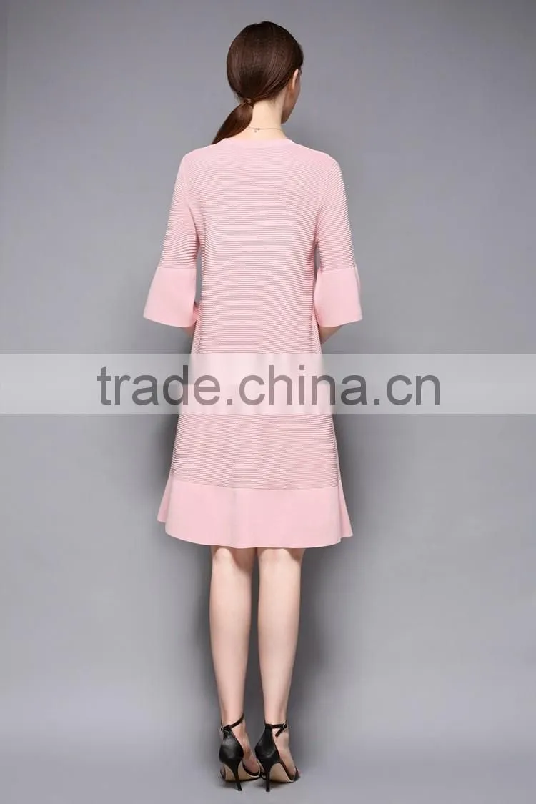 Half flare sleeve drape patchwork loose fishtail women dress