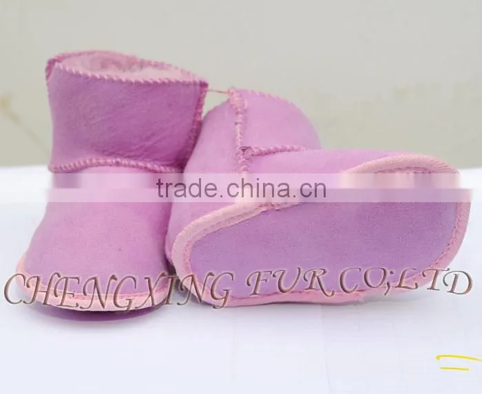 CX-SHOES-06 Cheap Genuine Sheared Leather Baby Shoes