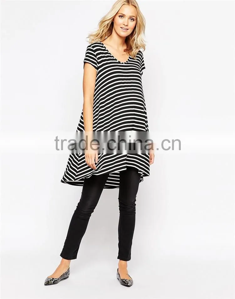 Maternity Wear Stripe Swing Tunic Plus Size Maternity Wear