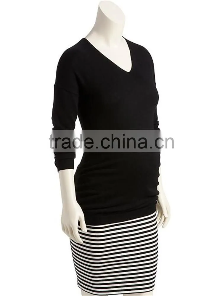 Organic cotton v neck maternity t shirts maternity clothing wholesale