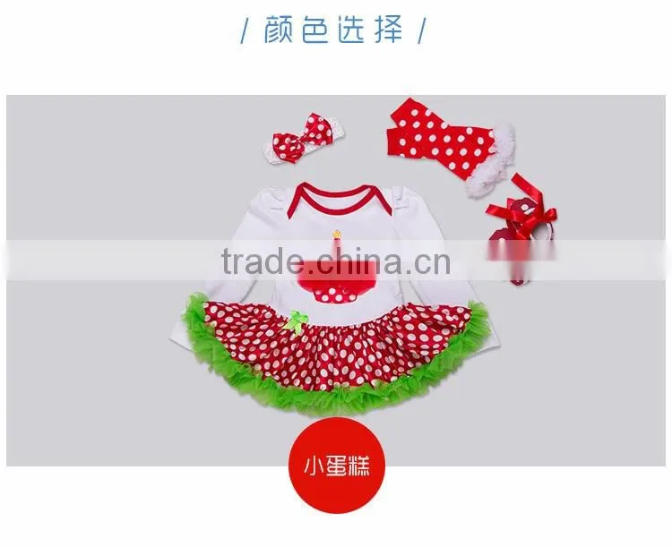 2017 Hot selling 4pcs sets rompers baby bubble skirt romper with headhand boutique kids clothes jumpsuit