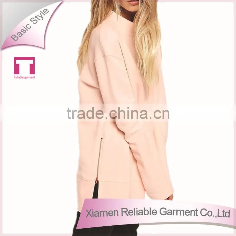 Top quality new fashion custom side zip hoody