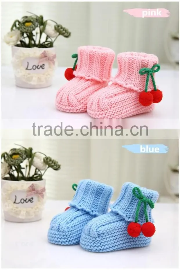 Baby infant girls cute crochet knitted crib shoes
