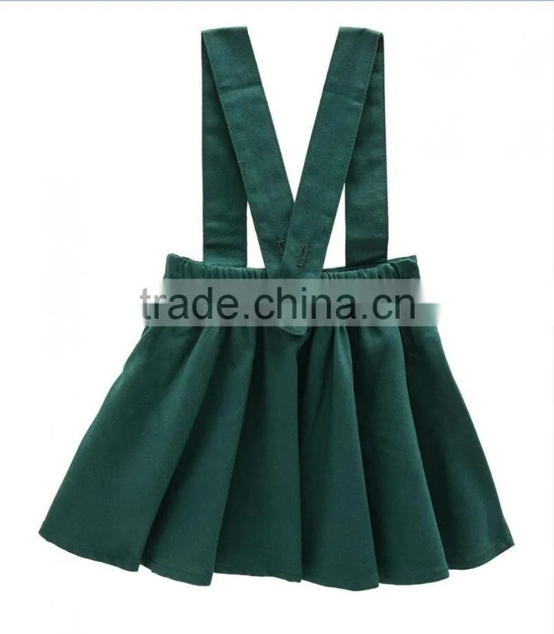 2017 fashion wholesale new design baby girl suspender skirt schoolgirl kids costume dress baby clothing