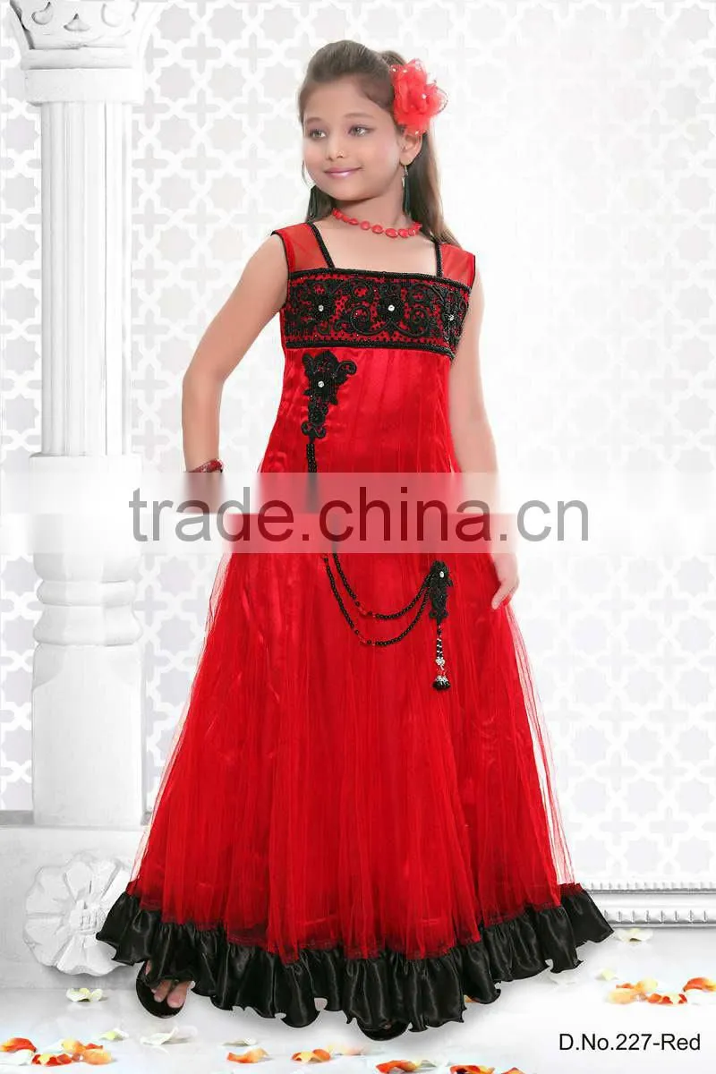 Lovely Red color with orange design at neck salwar kameez sizzling Girls Ready Made