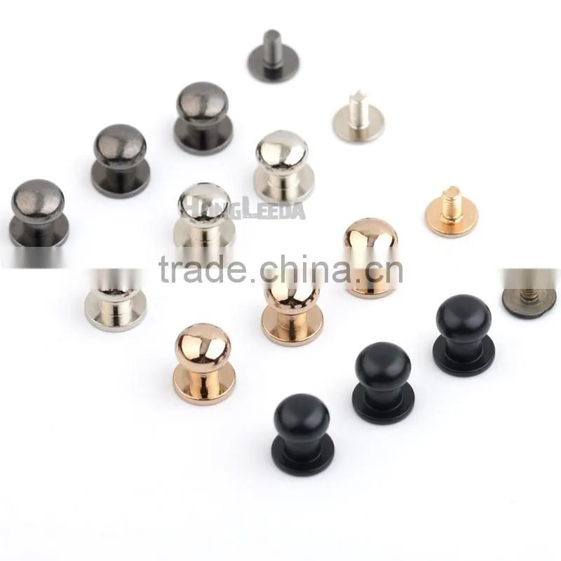 8*9*10mm big metal brass screw rivets knob leather craft stud rivets watchband belt round silver/black/gold ZD-014