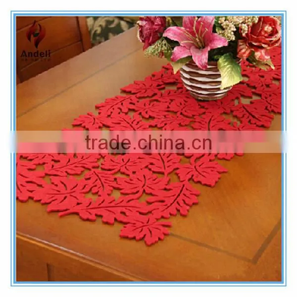 soft polyester leaf shape anti slip clear table pad
