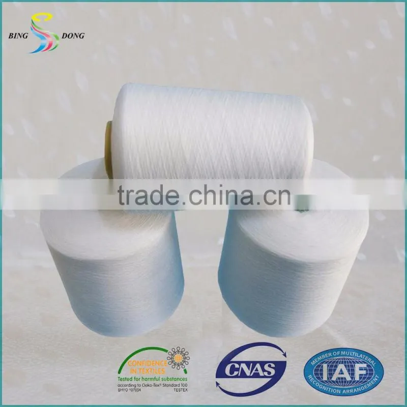 20/9 bright raw white 100% virgin spun polyester yarn price