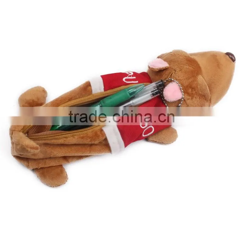 Hot Sale Sleeping Dogs Plush Stationary Pencil Bag