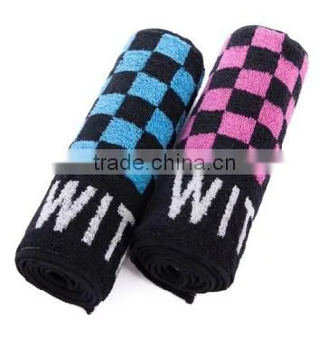 100 cotton yar-dyed checked striped gym towels