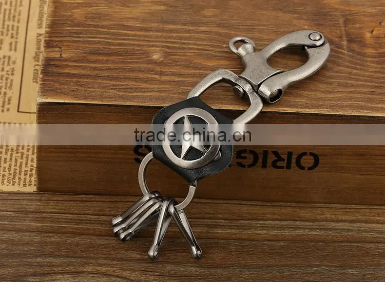2016 Keychain/Key Tag /Key Fob,Star Handmade Leather Key Chain