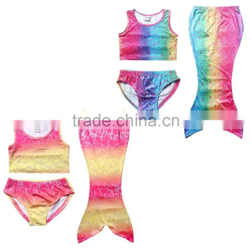Kids Girls Summer Mermaid Swimwear Bikini Set Swimsuit Swimming Fancy Costume Girls Mermaid Tail Dress