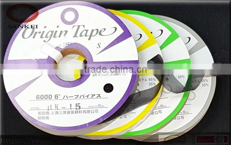 bais interlining cutting tape,warp yarn incline and the weft yarn in horizontal and form various angles 6000-6HB