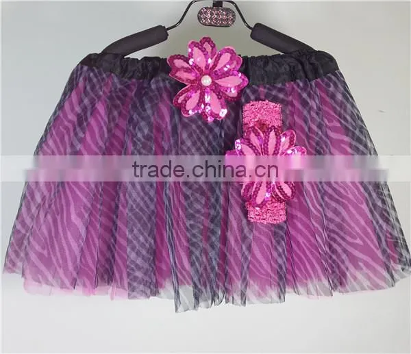 little princess zebra print tutu skirt/flower girl dress