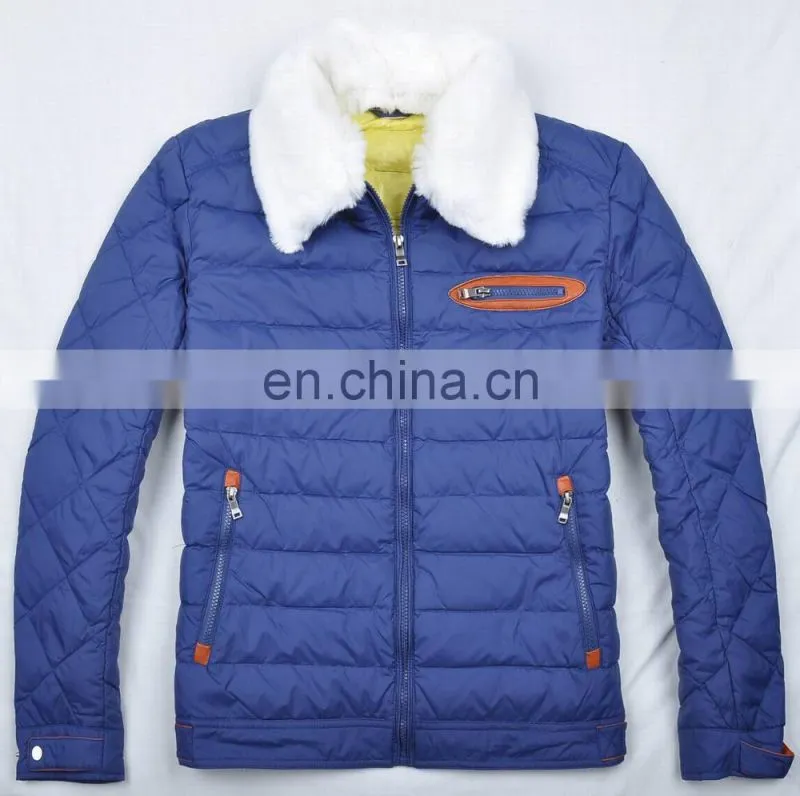 lastest fashion winter fur collar thick padded stylish men down jacket