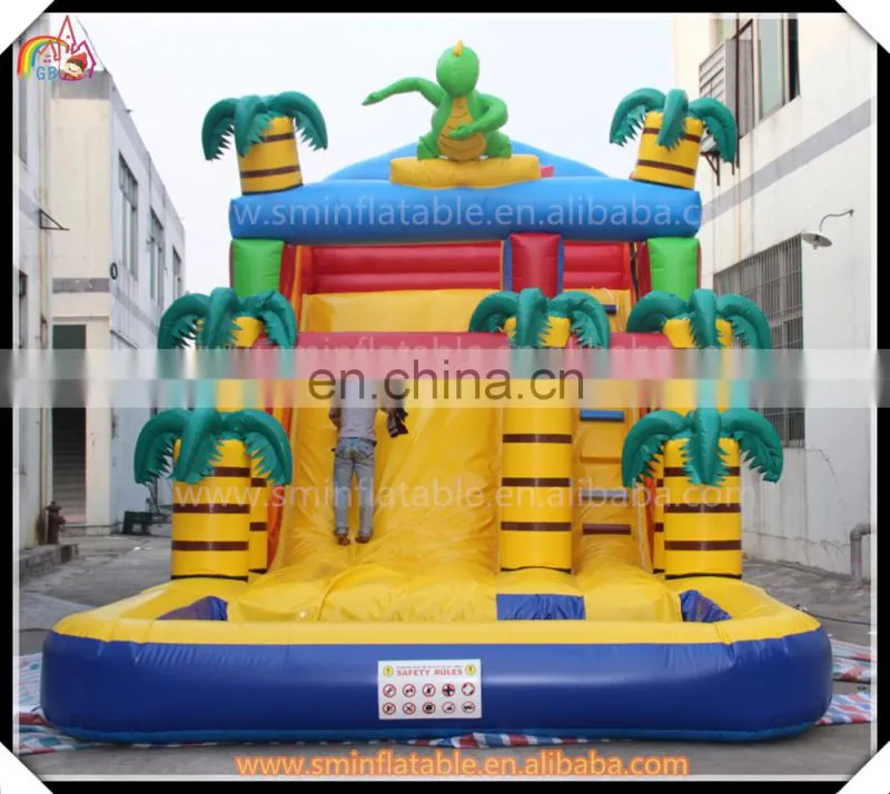 Inflatable water slide, inflatable dragon water slide with pool for sale