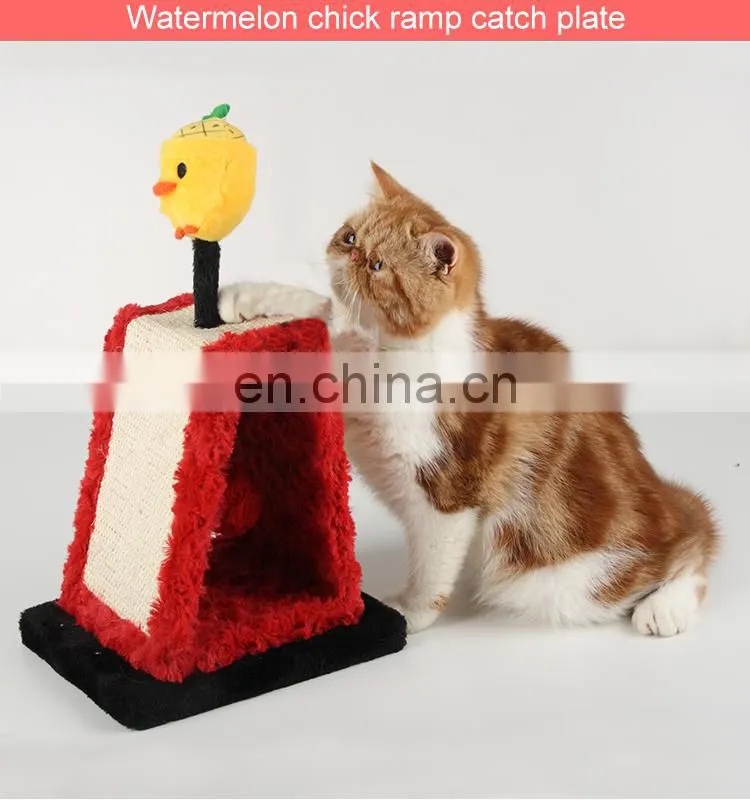 Watermelon Poult Slope Traning Scratching Post for Small Cats, Easy to Assemble