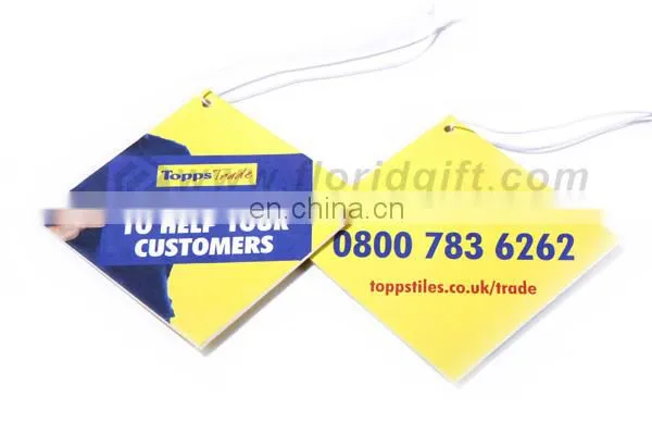 custom shape label printing paper hanging car air freshener