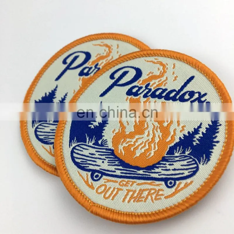 Custom high quality woven patches woven tags woven badge for clothing