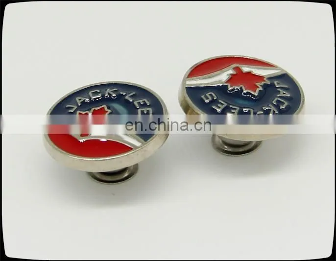 wholesale shiny silver mushroom round metal jeans buttons for jeans