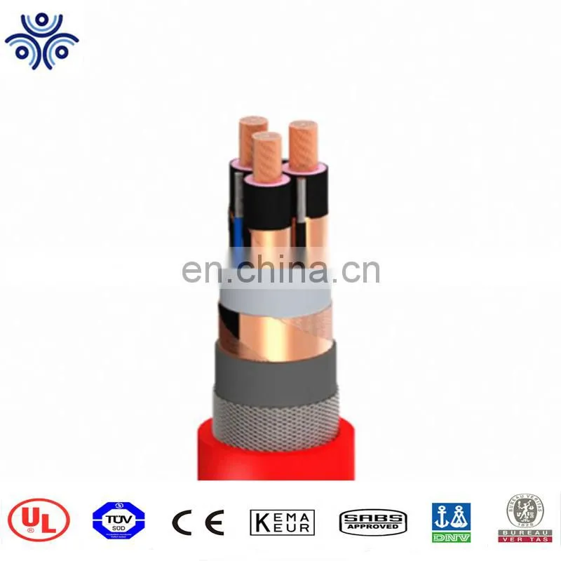 Hot sell (N)3GHSSYCY rubber insulation steel wire braid armour PVC sheath mining Cable